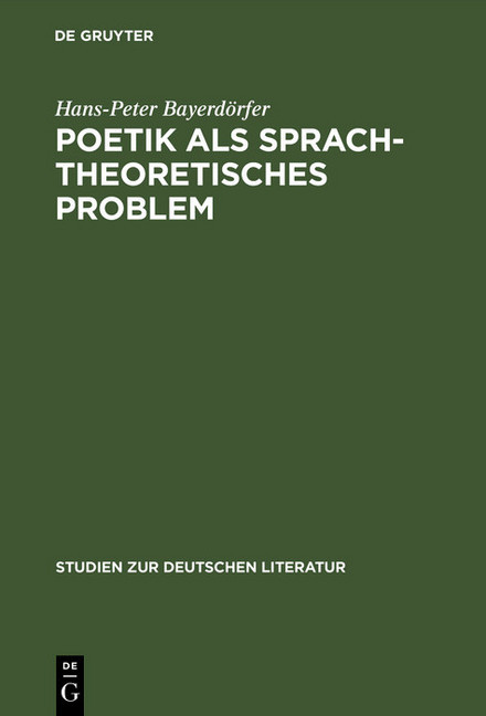 Poetik als sprachtheoretisches Problem main product photo