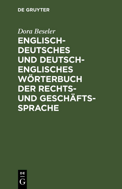 Englisch-deutsches und deutsch-englisches Wörterbuch der Rechts- und Geschäftssprache main product photo