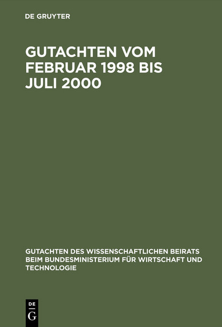 Gutachten vom Februar 1998 bis Juli 2000 main product photo