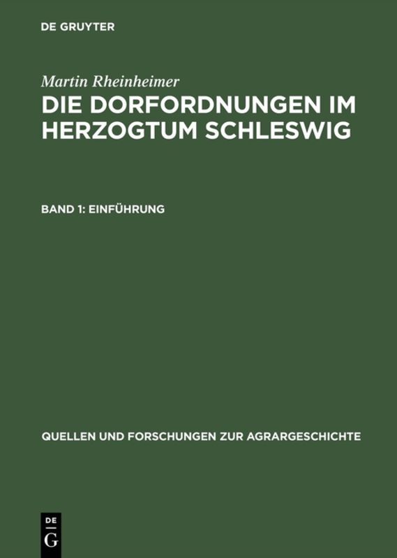 Die Dorfordnungen im Herzogtum Schleswig main product photo