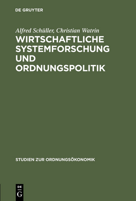 Wirtschaftliche Systemforschung und Ordnungspolitik main product photo