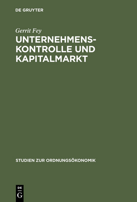 Unternehmenskontrolle und Kapitalmarkt main product photo