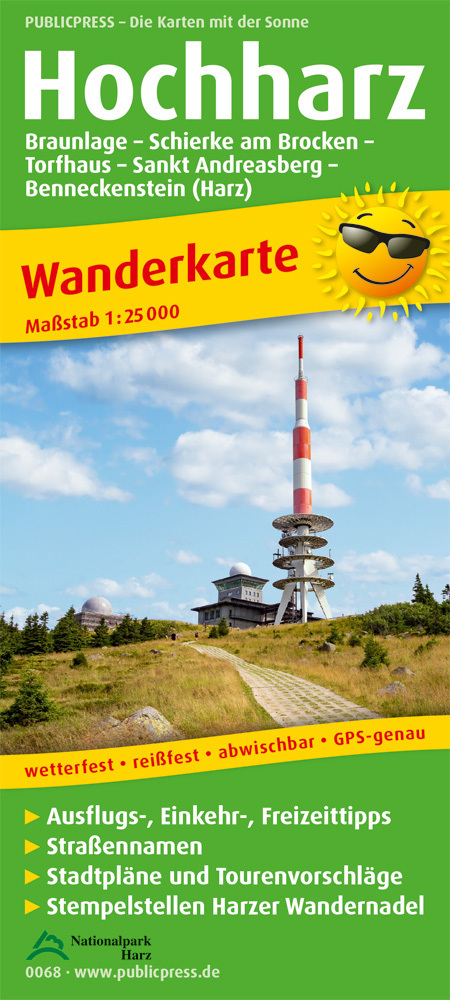 PublicPress Wanderkarte Hochharz, Braunlage - Schierke - Torfhaus - St. Andreasberg - Benneckenstein main product photo