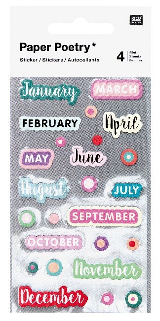 Sticker, Bullet Diary, Monate main product photo