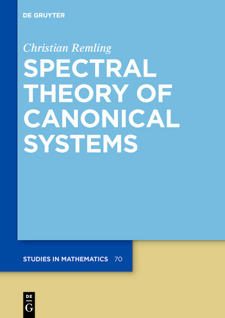 Spectral Theory of Canonical Systems main product photo