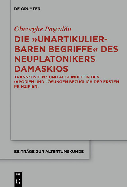 Die 'unartikulierbaren Begriffe' des Neuplatonikers Damaskios main product photo