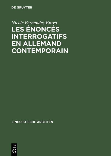 Les énoncés interrogatifs en allemand contemporain main product photo
