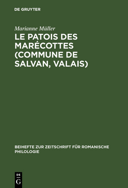 Le patois des Marécottes (Commune de Salvan, Valais) main product photo