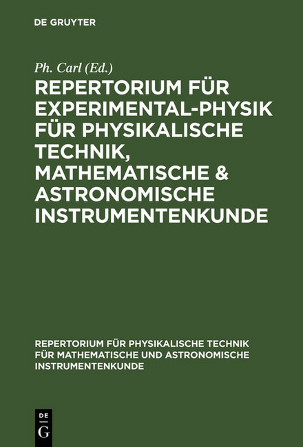 Repertorium für Experimental-Physik für physikalische Technik, mathematische & astronomische Instrumentenkunde main product photo