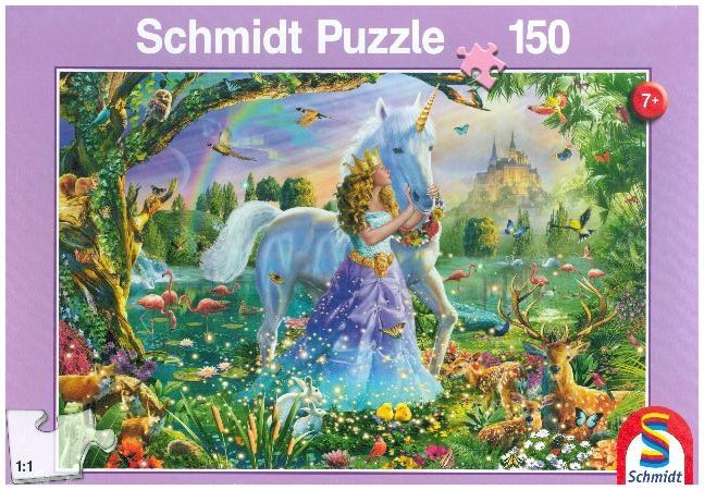 Prinzessin mit Einhorn und Schloss (Kinderpuzzle) main product photo