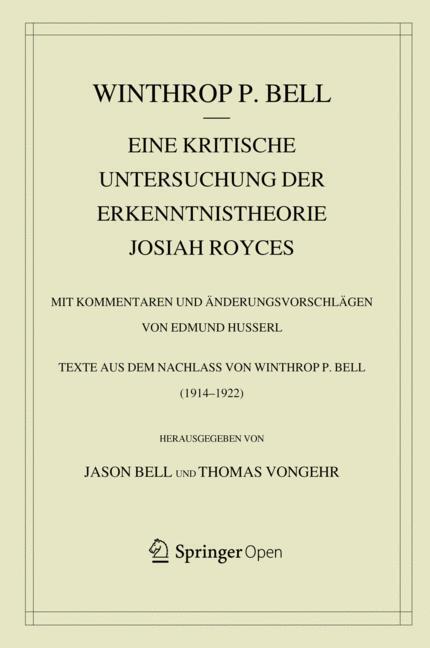 Eine kritische Untersuchung der Erkenntnistheorie Josiah Royces main product photo