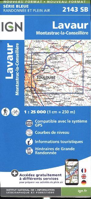 IGN Karte, Serie Bleue Lavaur.Montastruc-La-Conseillere main product photo