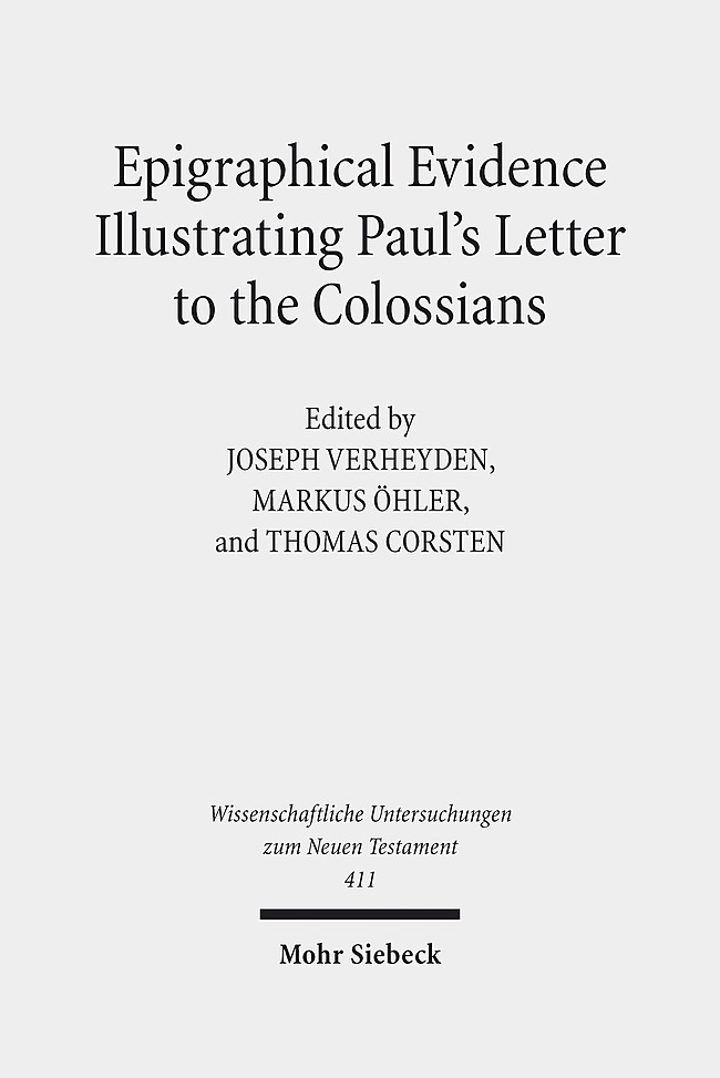 Epigraphical Evidence Illustrating Paul's Letter to the Colossians main product photo