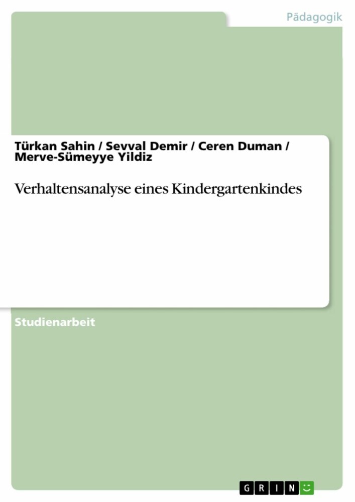 Verhaltensanalyse eines Kindergartenkindes main product photo