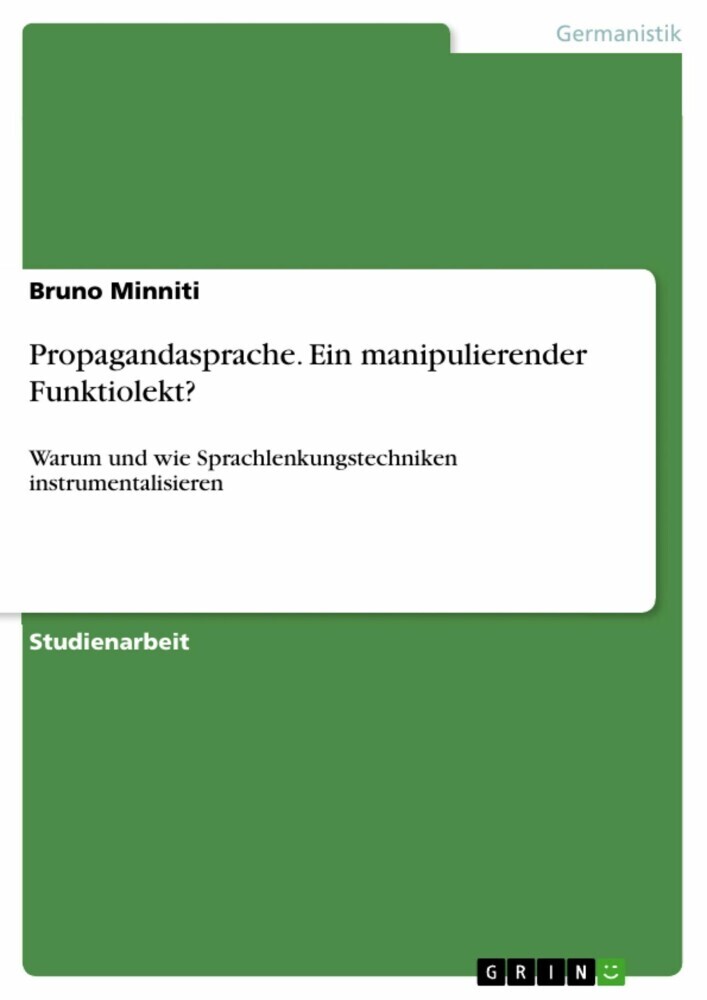 Propagandasprache. Ein manipulierender Funktiolekt? main product photo
