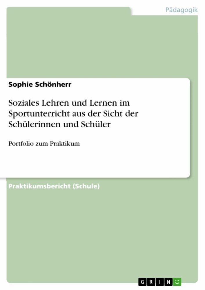 Soziales Lehren und Lernen im Sportunterricht aus der Sicht der Schülerinnen und Schüler main product photo