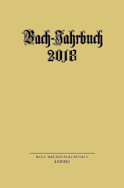 Bach-Jahrbuch 2018 main product photo