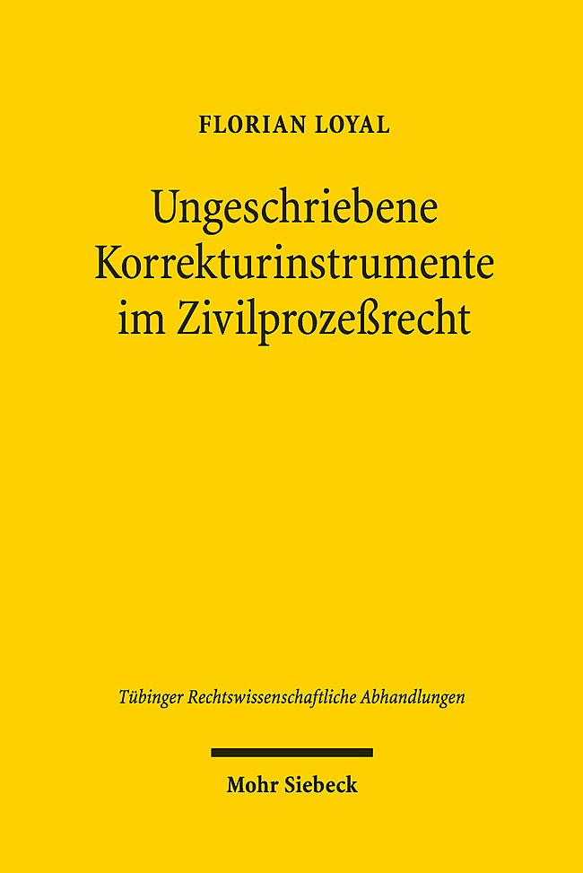 Ungeschriebene Korrekturinstrumente im Zivilprozeßrecht main product photo