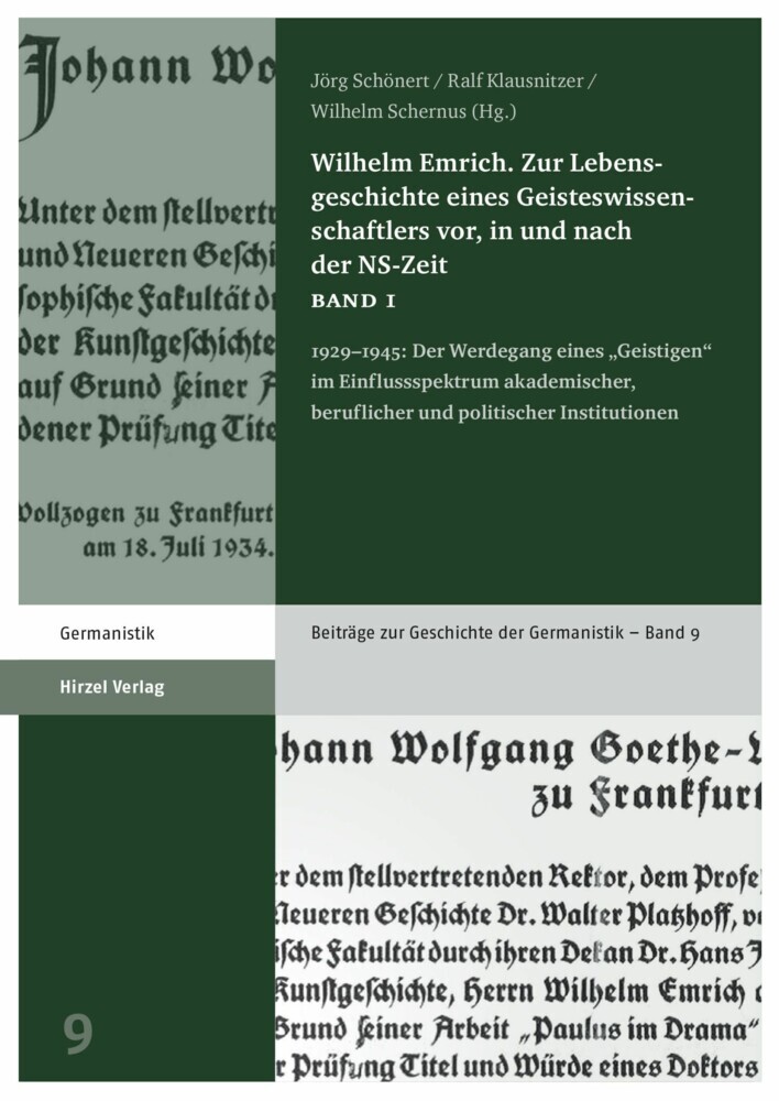 Wilhelm Emrich. Zur Lebensgeschichte eines Geisteswissenschaftlers vor, in und nach der NS-Zeit main product photo