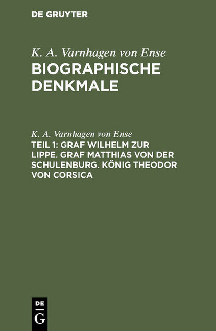 Graf Wilhelm zur Lippe. Graf Matthias von der Schulenburg. König Theodor von Corsica main product photo