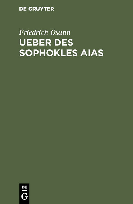 Ueber des Sophokles Aias main product photo