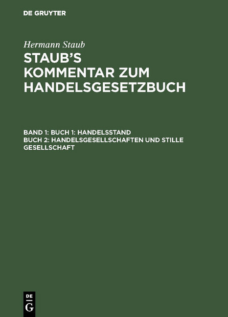 Buch 1: Handelsstand, Buch 2: Handelsgesellschaften und stille Gesellschaft main product photo