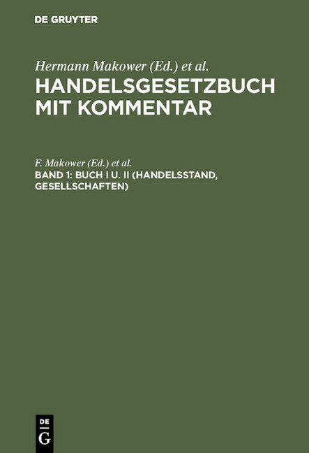 Buch I u. II (Handelsstand, Gesellschaften) main product photo