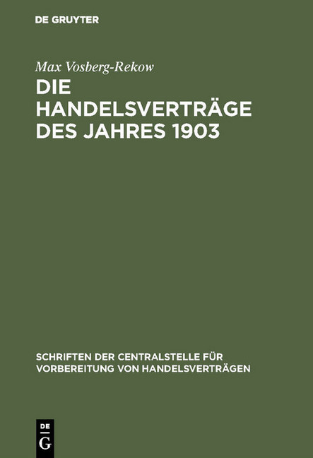 Die Handelsverträge des Jahres 1903 main product photo