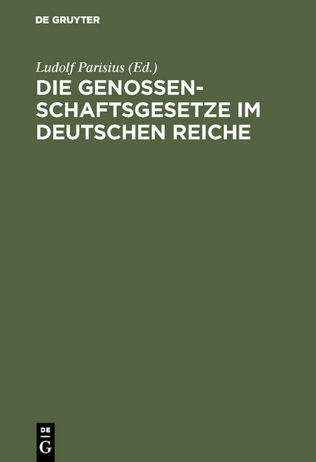 Die Genossenschaftsgesetze im Deutschen Reiche main product photo