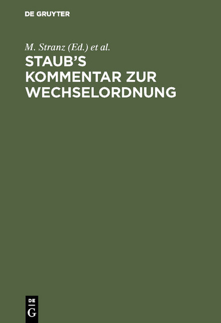 Staub's Kommentar zur Wechselordnung main product photo