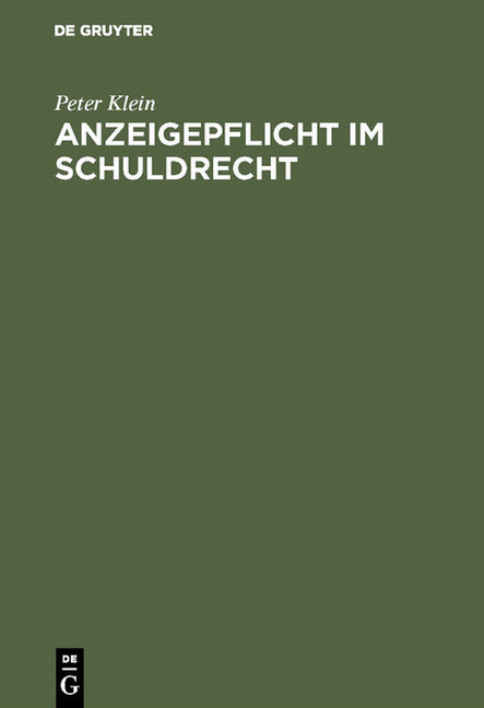 Anzeigepflicht im Schuldrecht main product photo