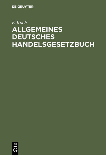 Allgemeines deutsches Handelsgesetzbuch main product photo