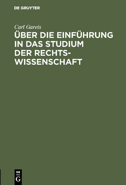 Über die Einführung in das Studium der Rechtswissenschaft main product photo