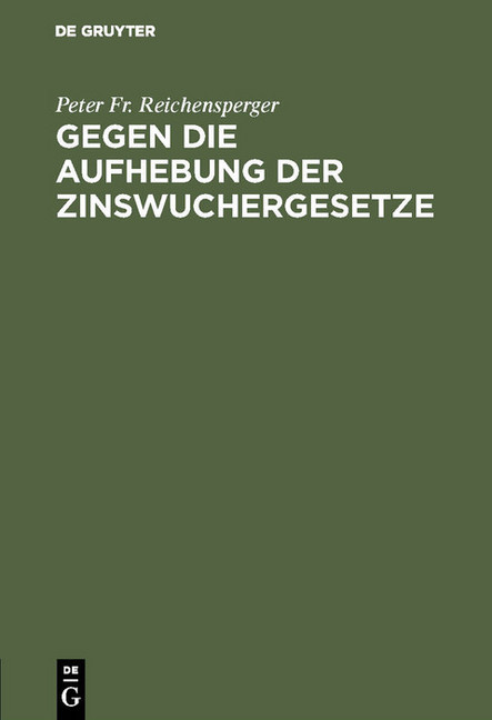 Gegen die Aufhebung der Zinswuchergesetze main product photo
