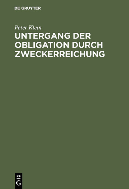 Untergang der Obligation durch Zweckerreichung main product photo
