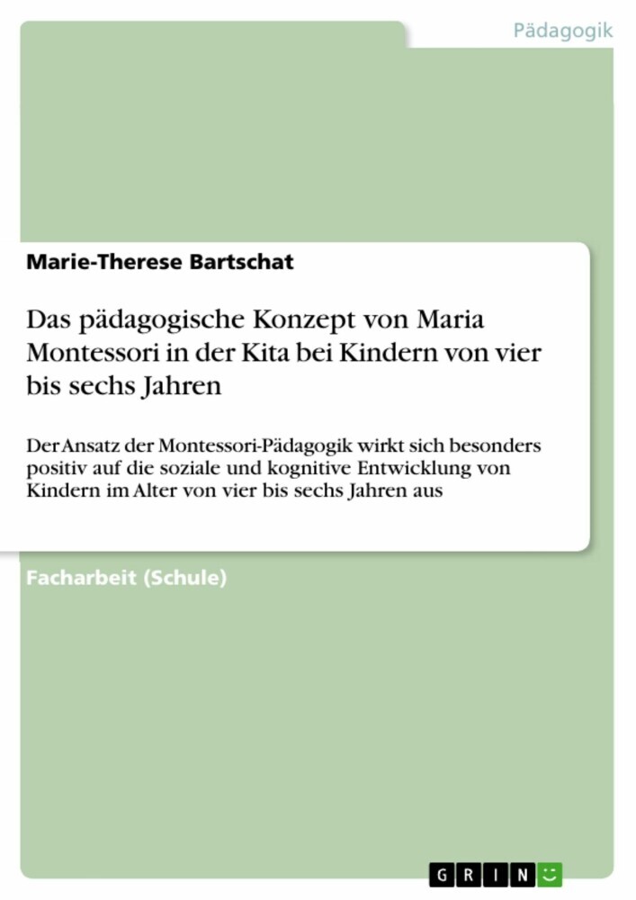 Das pädagogische Konzept von Maria Montessori in der Kita bei Kindern von vier bis sechs Jahren main product photo