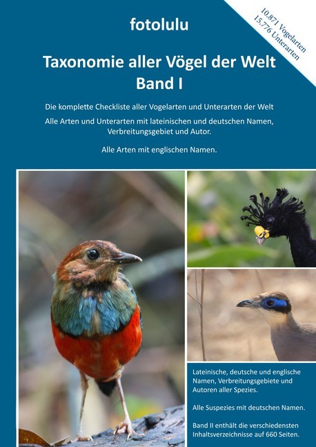 Taxonomie aller Vögel der Welt - Band I main product photo