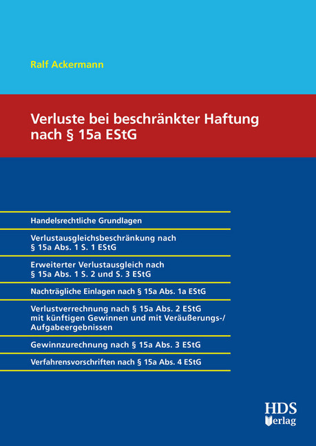 Verluste bei beschränkter Haftung nach 15a EStG main product photo