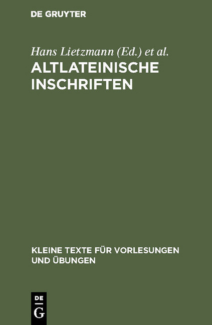 Altlateinische Inschriften main product photo