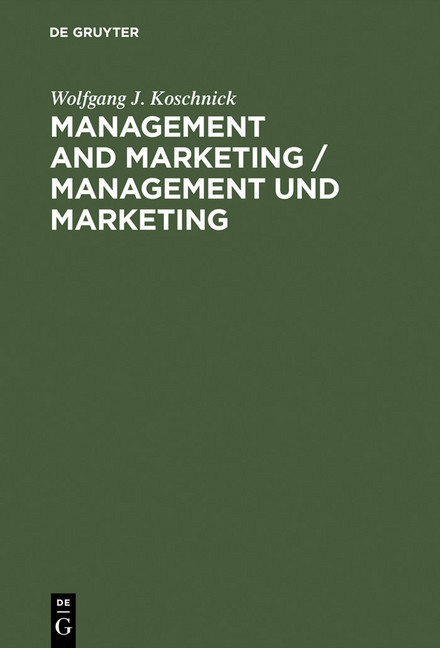 Management and Marketing / Management und Marketing main product photo