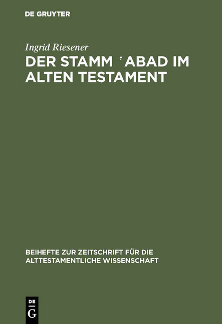 Der Stamm ?abad im Alten Testament main product photo