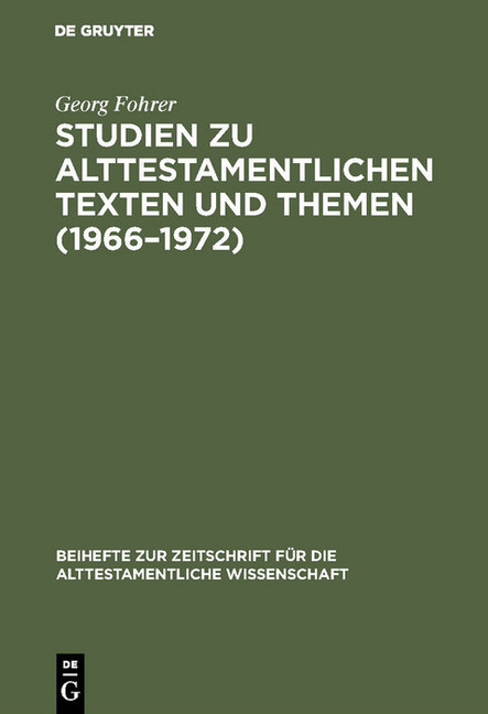 Studien zu alttestamentlichen Texten und Themen (1966-1972) main product photo