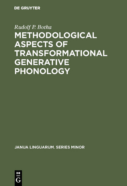 Methodological Aspects of Transformational Generative Phonology main product photo