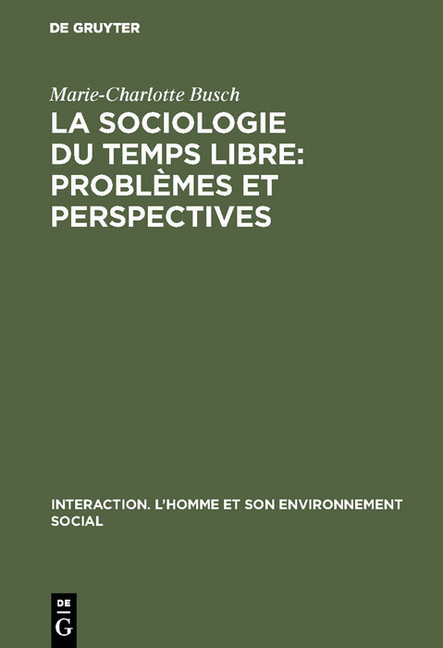 La sociologie du temps libre: Problèmes et perspectives main product photo