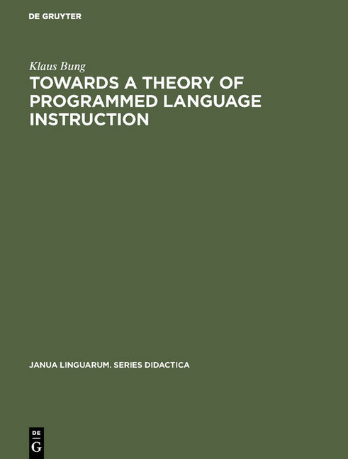 Towards a Theory of Programmed Language Instruction main product photo