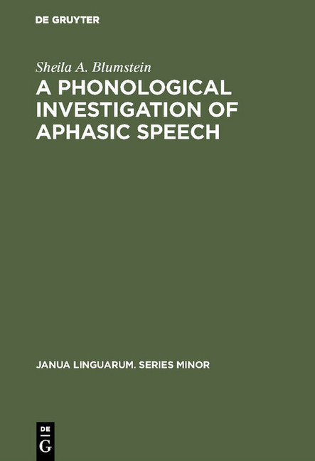A Phonological Investigation of Aphasic Speech main product photo