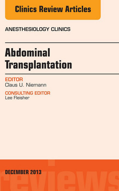 Transplantation, An Issue of Anesthesiology Clinics, main product photo