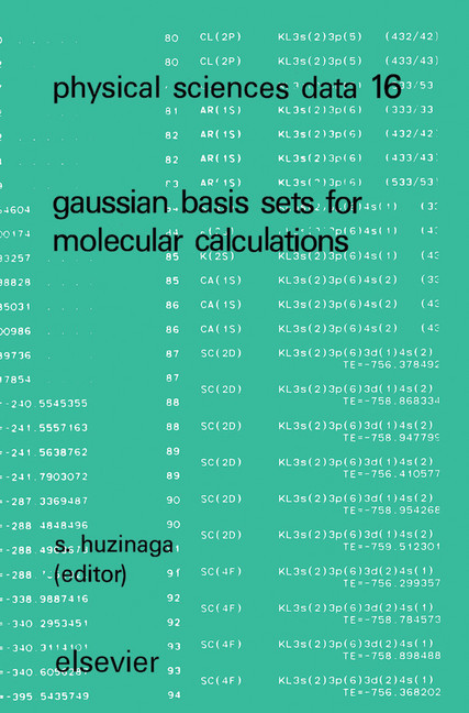 Gaussian Basis Sets for Molecular Calculations main product photo
