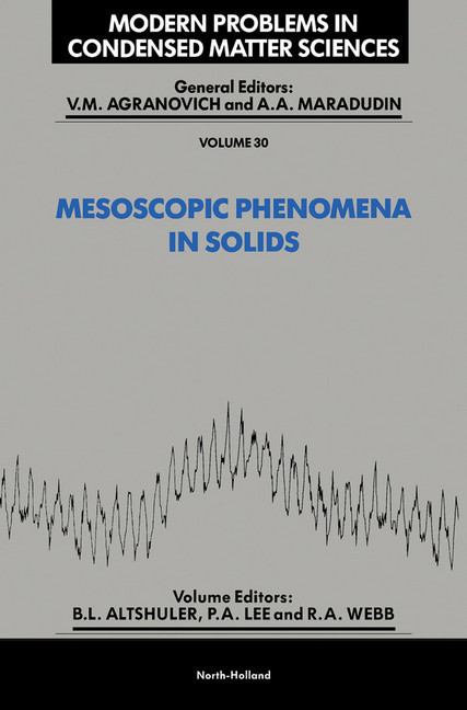 Mesoscopic Phenomena in Solids main product photo
