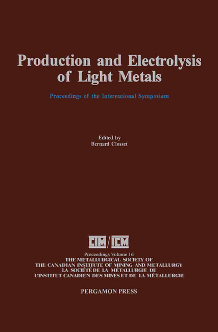 Production and Electrolysis of Light Metals main product photo
